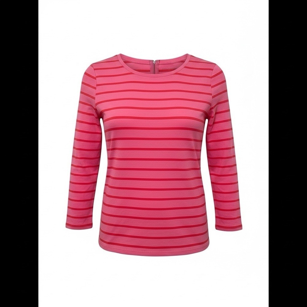 Ann Taylor Petite Pink and Orange Striped Women's Shirt Medium Petite NWT